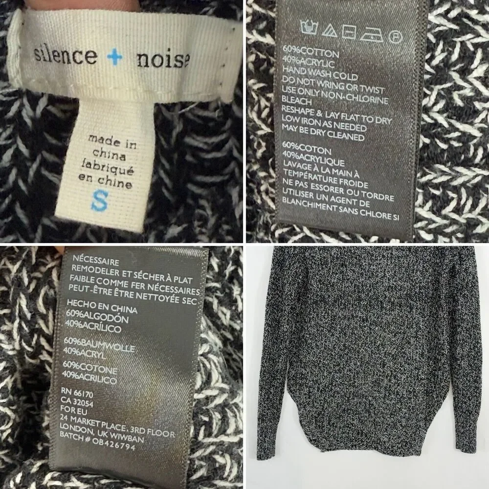 urban outfitters silence + noise black marled turtleneck sweater Small